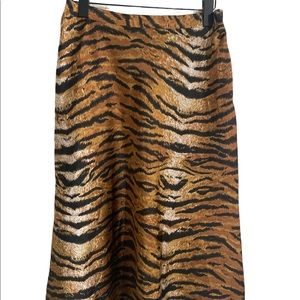 Tiger Print Midi Skirt